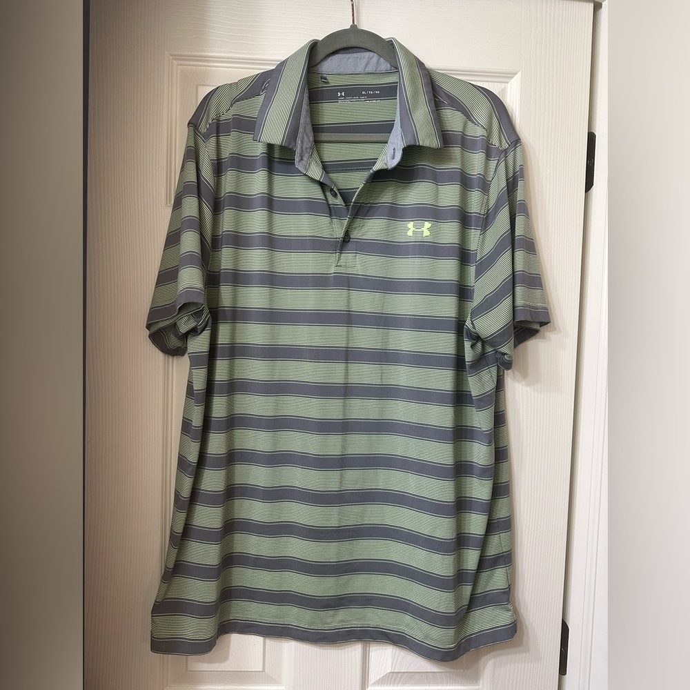 Under Armour Green and Gray Polo Shirt